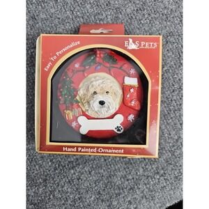 Hand Painted Labradoodle Christmas Dog Ornament Can Be Personalized For You
